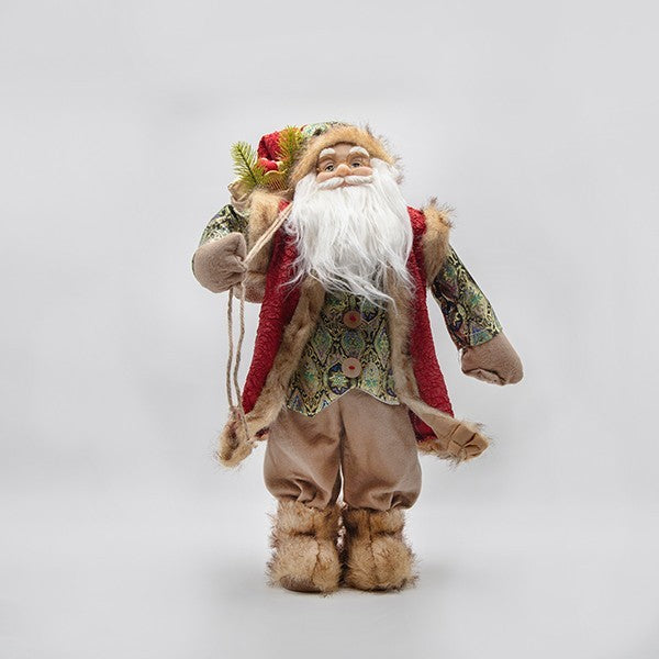 Orlando Store™ - Babbo Natale con Vestiti di Velluto Rosso 60 cm
