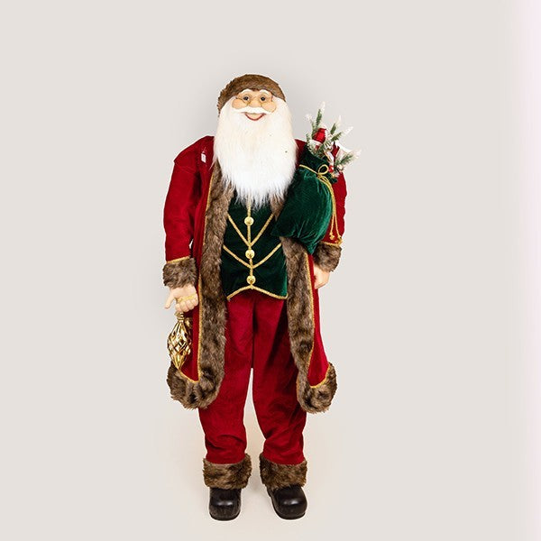 Orlando Store™ - Babbo Natale con Vestiti Bordeaux e Rossi 150 cm