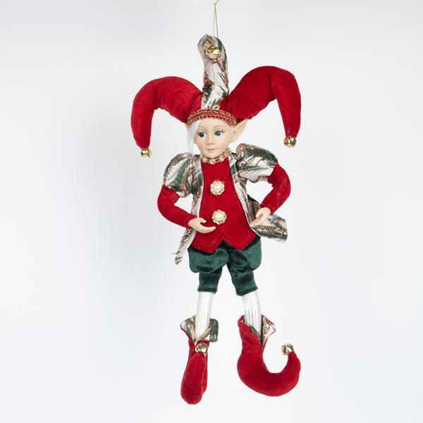 Orlando Store™ - Arlecchino con Vestiti Rossi 40,6 cm