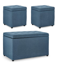 Carica l'immagine nel visualizzatore di Gallery, Orlando Store™ - SET 3 Pouf Contenitore Derrick Blu
