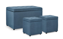 Carica l'immagine nel visualizzatore di Gallery, Orlando Store™ - SET 3 Pouf Contenitore Derrick Blu