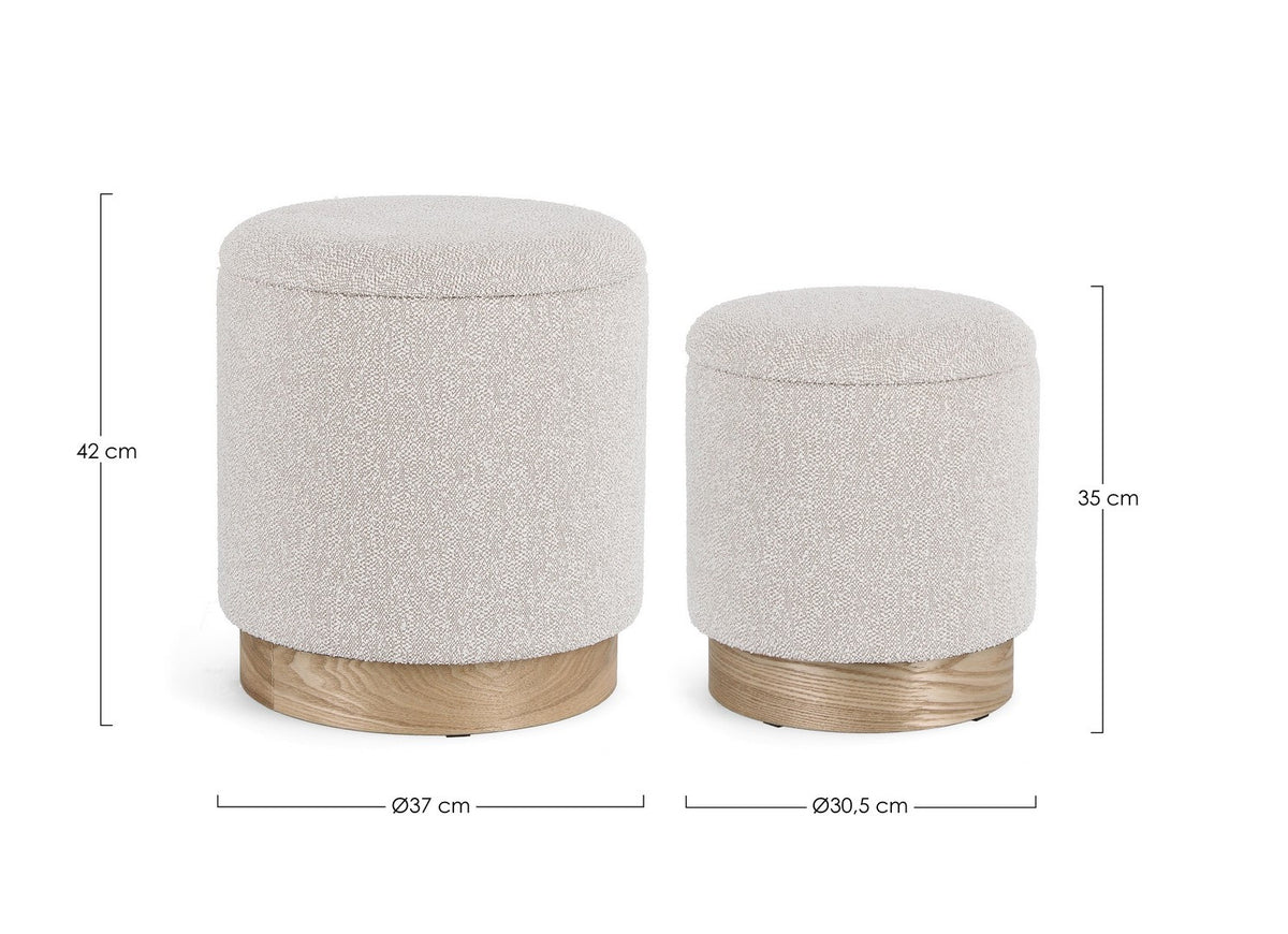 Orlando Store™ - SET 2 Pouf Contenitore Zoya Grigio Chiaro