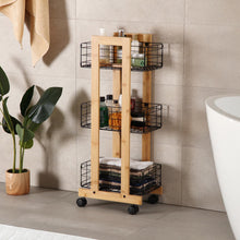 Carica l'immagine nel visualizzatore di Gallery, Orlando Store™ - Scaffale Rettangolare Bambù 3 Ceste Nere