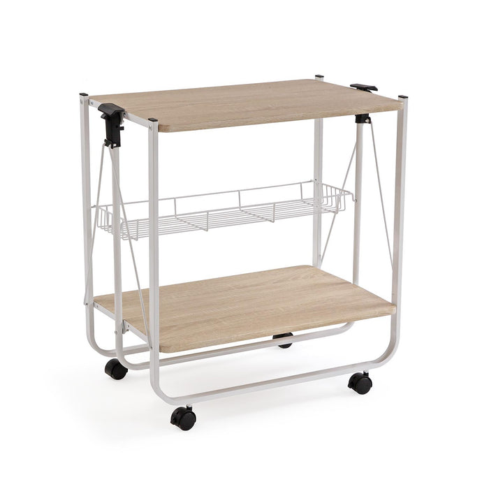 Orlando Store™ - Carrello Pieghevole Bianco con Ruote