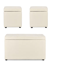 Carica l'immagine nel visualizzatore di Gallery, Orlando Store™ - SET 3 Pouf Contenitore Derrick Bianco