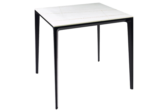 Orlando Store™ - Tavolo in Pietra Sinterizzata e Alluminio Bianco 80cm