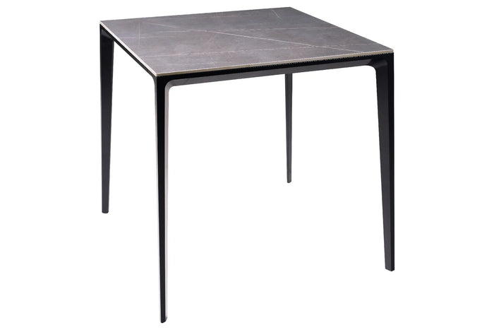 Orlando Store™ - Tavolo in Pietra Sinterizzata e Alluminio Grigio 80cm