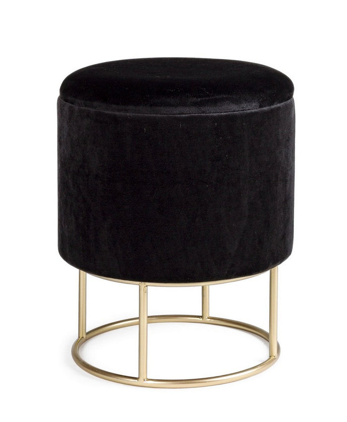 Orlando Store™ - Sgabello Contenitore Polina Tondo Nero