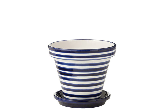 Orlando Store™ - Vaso Granada Stripes Blu Cobalto Large
