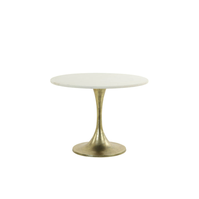 Orlando Store™ - Tavolino Ø61x41 cm RICKERD Marmo Bianco+Bronzo Antico