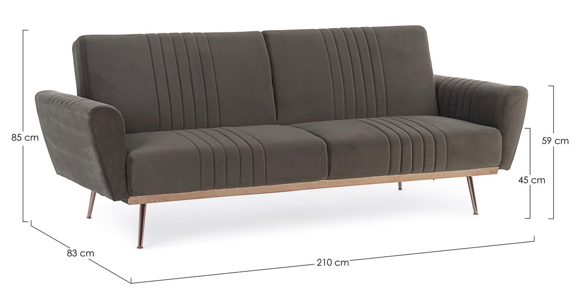 Orlando Store™ - Divano Letto Johnny Velluto Visone
