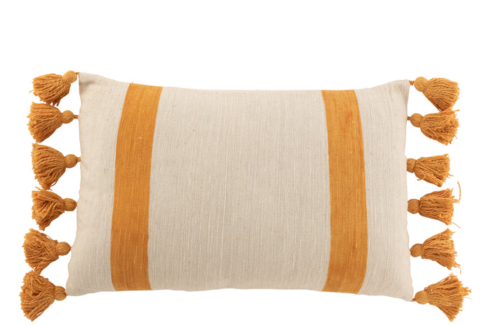 Orlando Store™ - Cuscino Spiaggia Righe Rettangolare Cotone Ocra