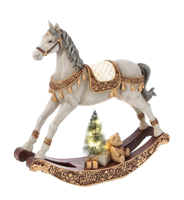 Orlando Store™ - Cavallino Dondolo Edwyn Oro con Led H29