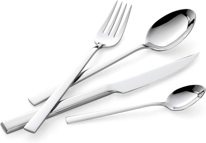 Orlando Store™ - Lagostina Giada Set Servizio Posate Acciaio Inox 18/10 per 6 Persone 24 pz