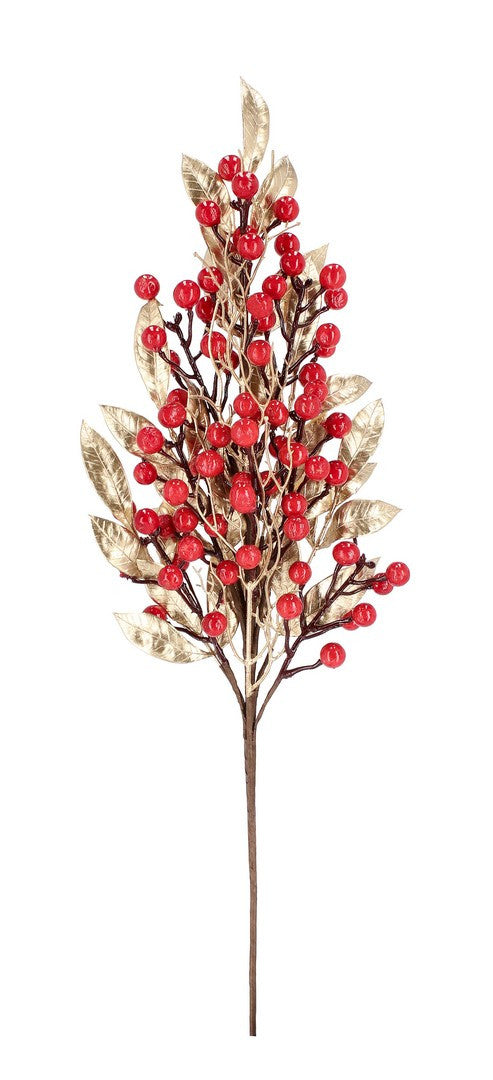 Orlando Store™ - Ramo Jewell Oro con Bacche Rosse H70