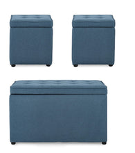 Carica l'immagine nel visualizzatore di Gallery, Orlando Store™ - SET 3 Pouf Contenitore Derrick Blu
