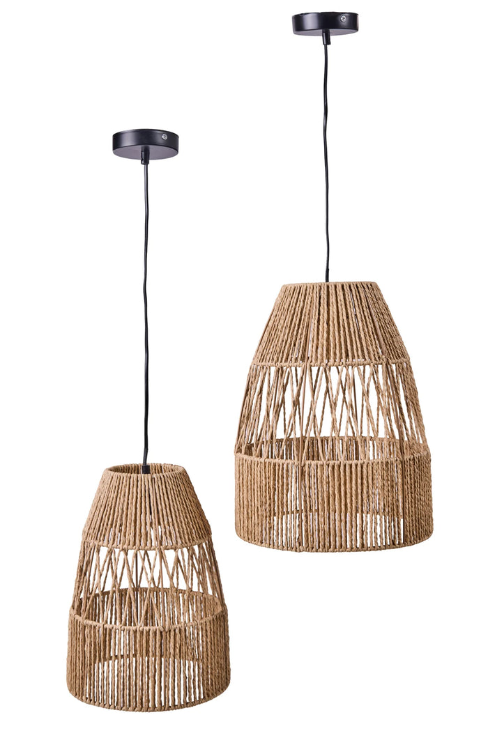 Orlando Store™ - SET 2 Lampadari Cartagena Intreccio Naturali