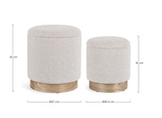 Orlando Store™ - SET 2 Pouf Contenitore Zoya Grigio Chiaro