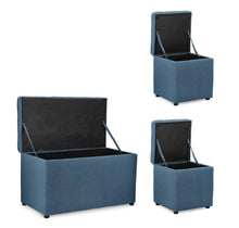 Carica l'immagine nel visualizzatore di Gallery, Orlando Store™ - SET 3 Pouf Contenitore Derrick Blu
