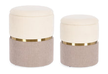 Carica l'immagine nel visualizzatore di Gallery, Orlando Store™ - SET 2 Pouf Contenitore Radinka Bianco Rosa
