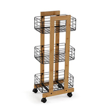 Carica l'immagine nel visualizzatore di Gallery, Orlando Store™ - Scaffale Rettangolare Bambù 3 Ceste Nere

