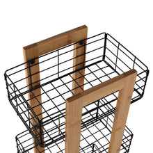 Carica l'immagine nel visualizzatore di Gallery, Orlando Store™ - Scaffale Rettangolare Bambù 3 Ceste Nere
