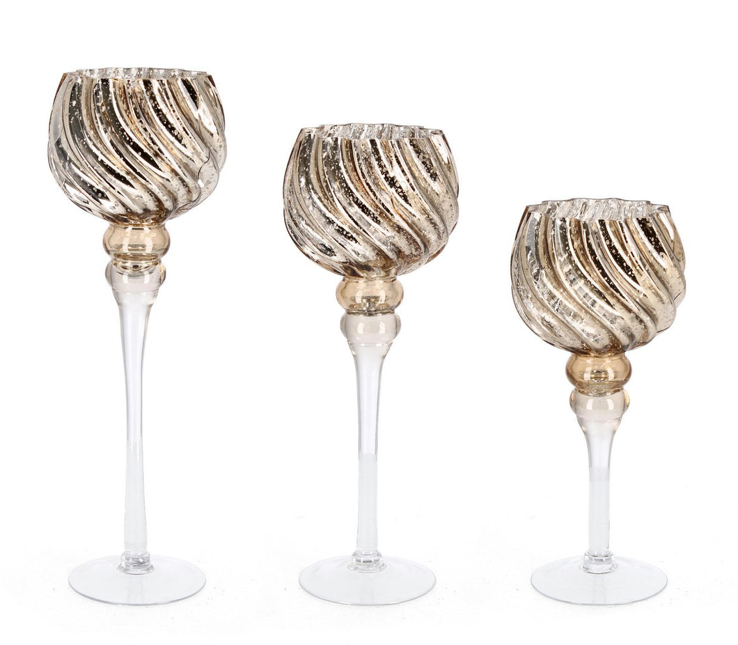 Orlando Store™ - SET3 Porta Candela Isabell Calice Bronzo