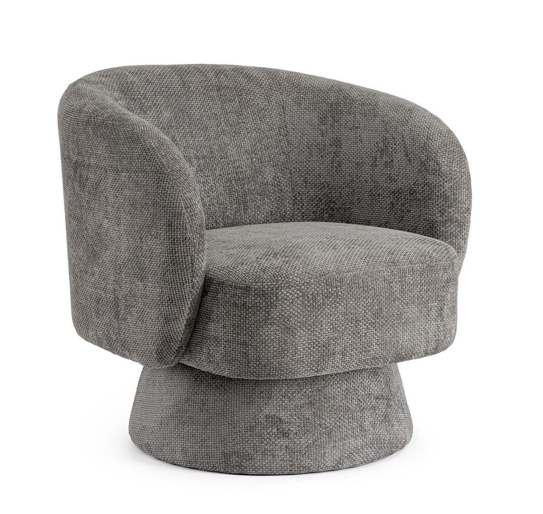 Orlando Store™ - Poltrona Girevole Julienne Grigio Scuro