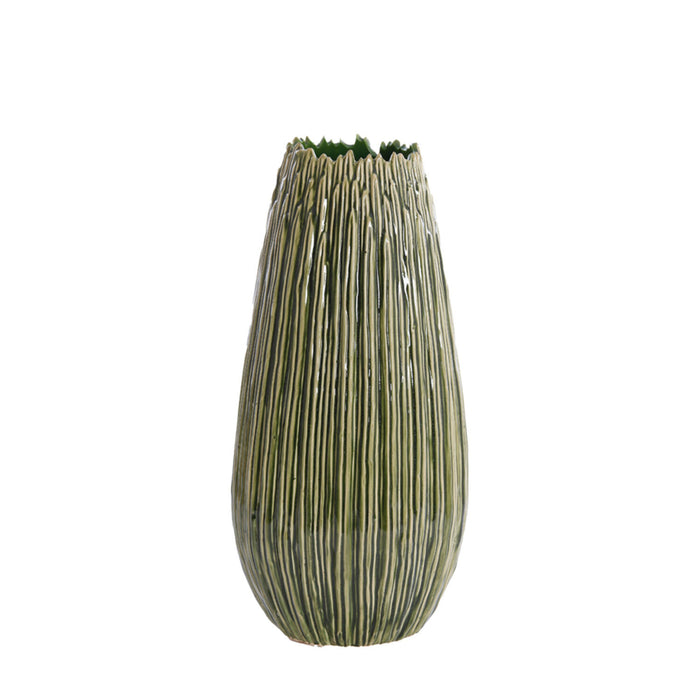 Orlando Store™ - Vaso Decorativo Kopra Ceramica Verde Scuro Ø24,5x52 cm