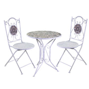 Orlando Store™ - SET Tavolo Mosaico Frigole Tondo + 2 Sedie