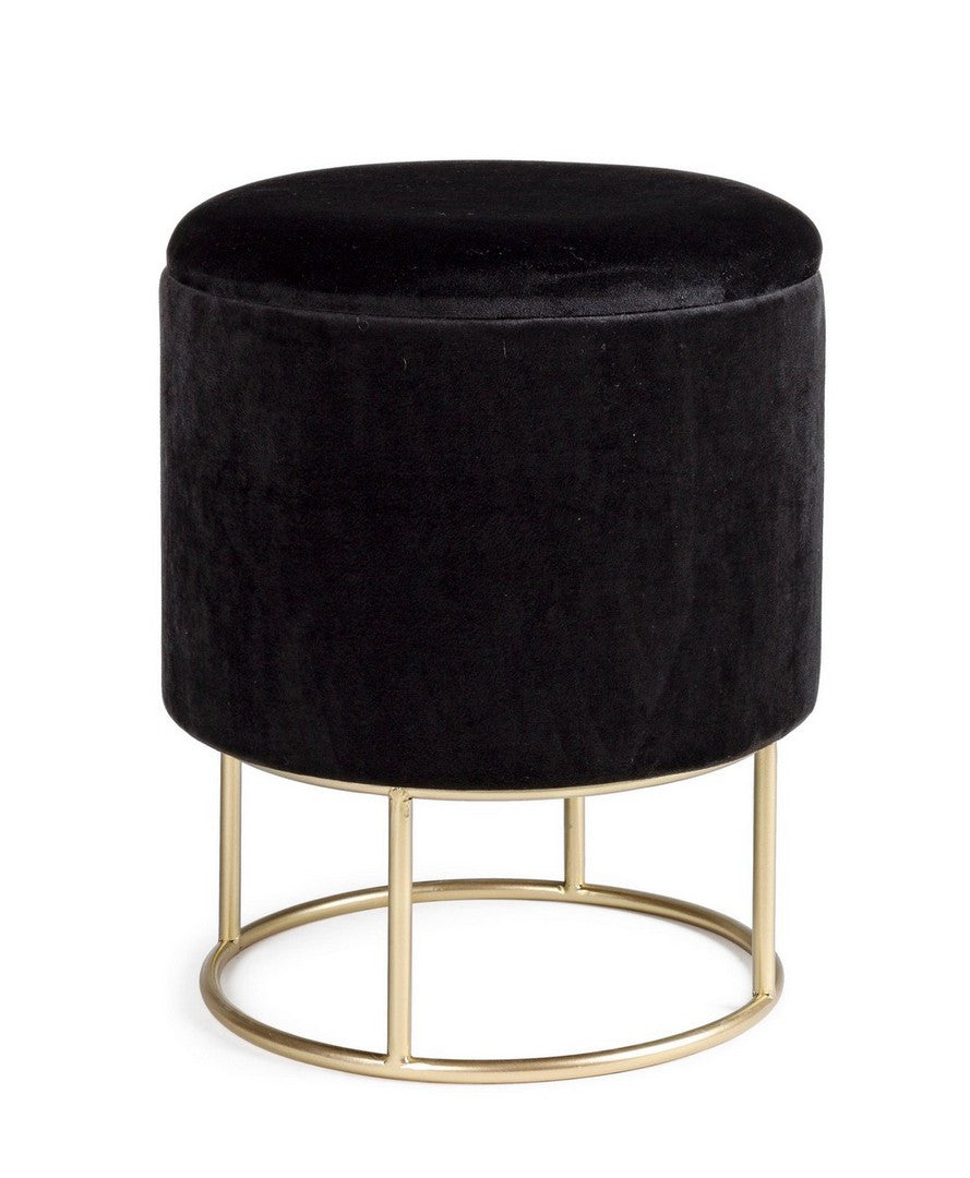 Orlando Store™ - Sgabello Contenitore Polina Tondo Nero