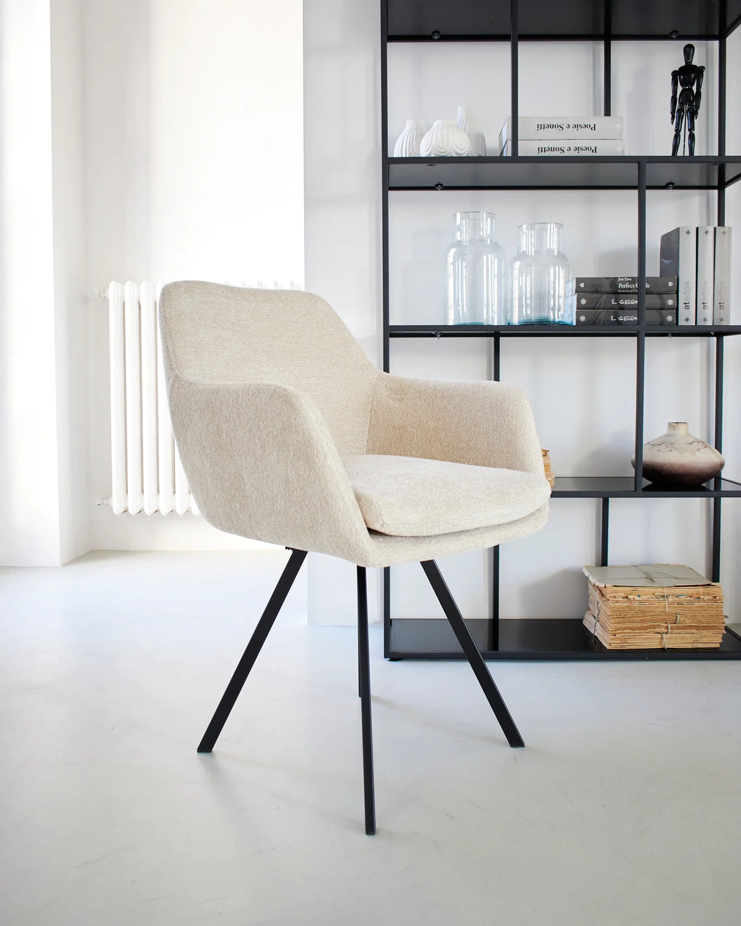 Orlando Store™ - Sedia Girevole con Braccioli Boston Ecrù