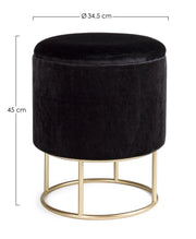 Orlando Store™ - Sgabello Contenitore Polina Tondo Nero