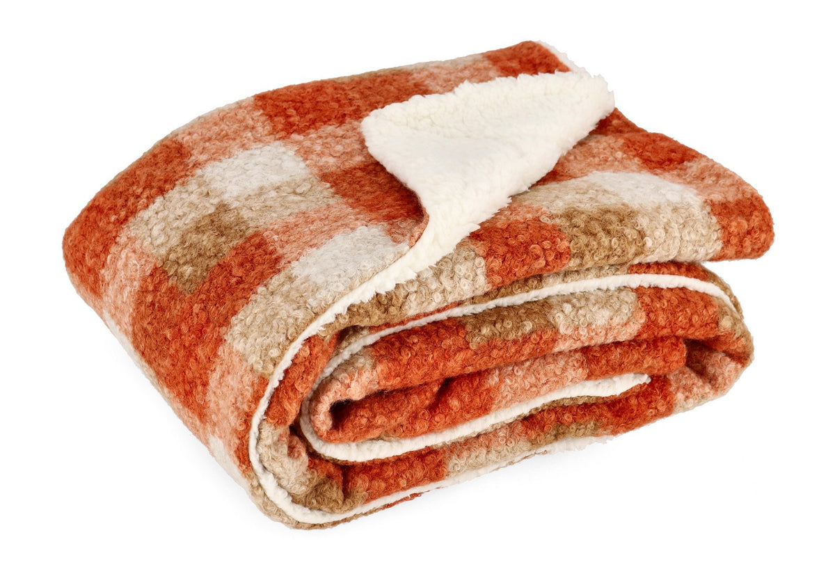 Orlando Store™ - Plaid Laurence Quadri Arancione 130X160