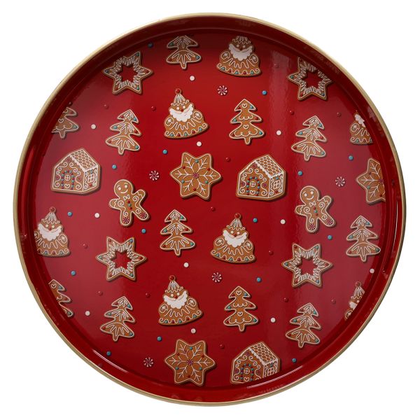 Orlando Store™ - Vassoio Gingerbread Rosso 38 cm