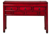 Orlando Store™ - Consolle Ningbo 3 Cassettini Rosso Pompeiano