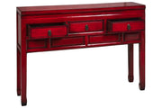 Orlando Store™ - Consolle Ningbo 3 Cassettini Rosso Pompeiano