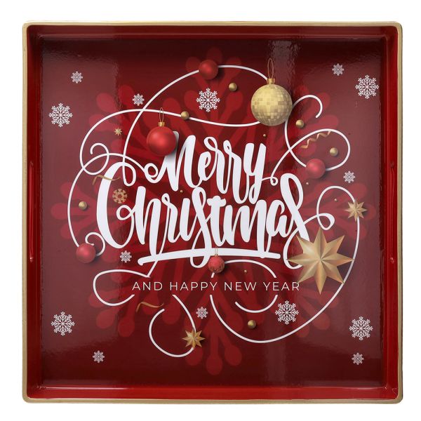 Orlando Store™ - Vassoio Party Time Rosso 35 x 35 cm