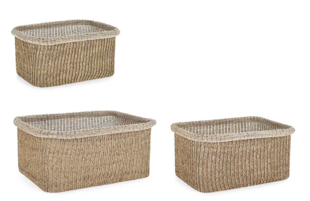 Orlando Store™ - SET3 Cesta Amalya Rettangolare Beige