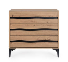 Carica l'immagine nel visualizzatore di Gallery, Orlando Store™ - Cassettiera 3 Cassetti Melys Naturale/Nero 80X78H
