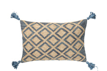 Carica l&#39;immagine nel visualizzatore di Gallery, Orlando Store™ - Cuscino Rettangolare Rombi Iuta/Cotone Naturale/Blu
