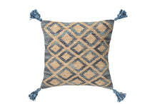 Load image into Gallery viewer, Orlando Store™ - Cuscino Quadrato Rombi Iuta/Cotone Naturale/Blu
