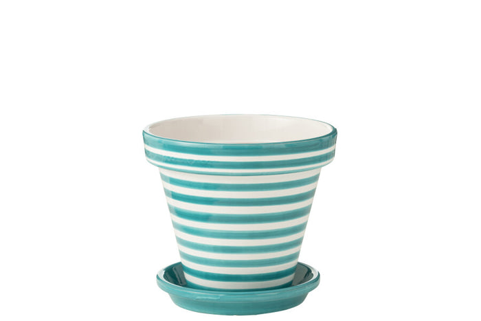 Orlando Store™ - Vaso Granada Stripes Aqua Large
