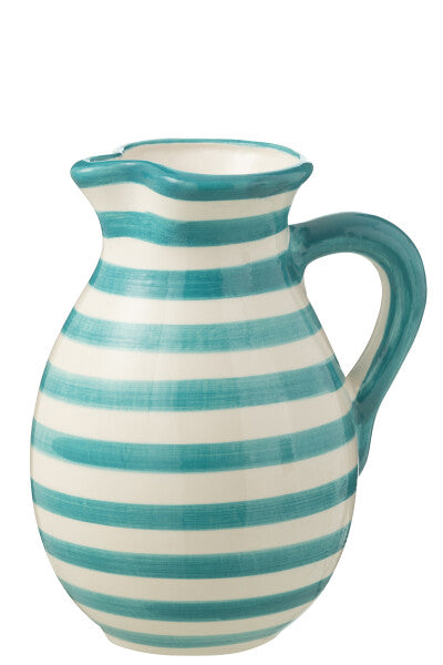 Orlando Store™ - Brocca Granada Stripes Ceramica Bianco/Acqua Grande
