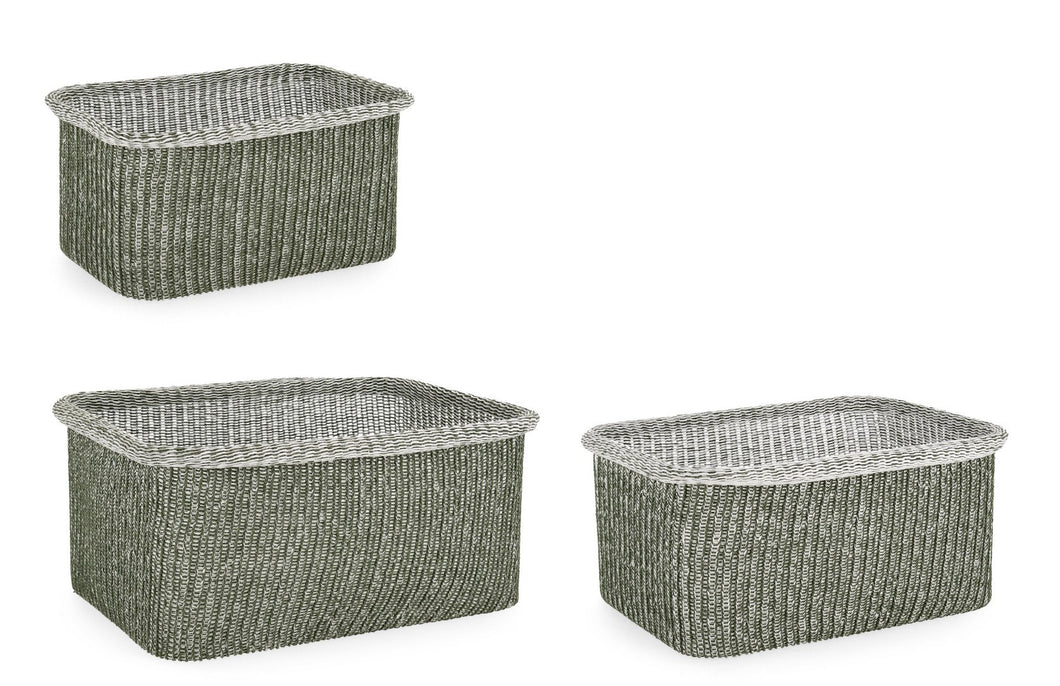 Orlando Store™ - SET3 Cesta Amalya Rettangolare Verde