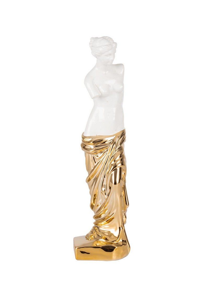 Orlando Store™ - Decorazione Statua Clarynd Bianca Oro H41