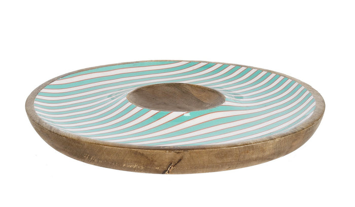 Orlando Store™ - Antipastiera Thara Tonda Righe Verde D39X4H