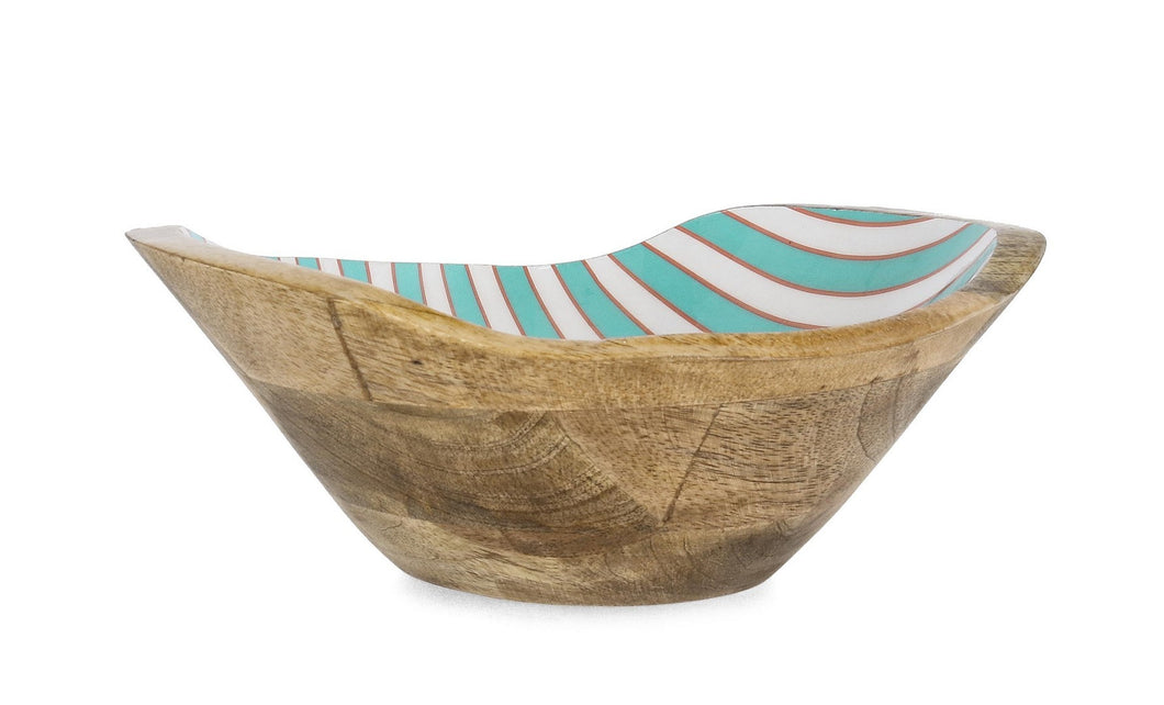 Orlando Store™ - Ciotola Thara Irregolare Righe Verde D24X11H