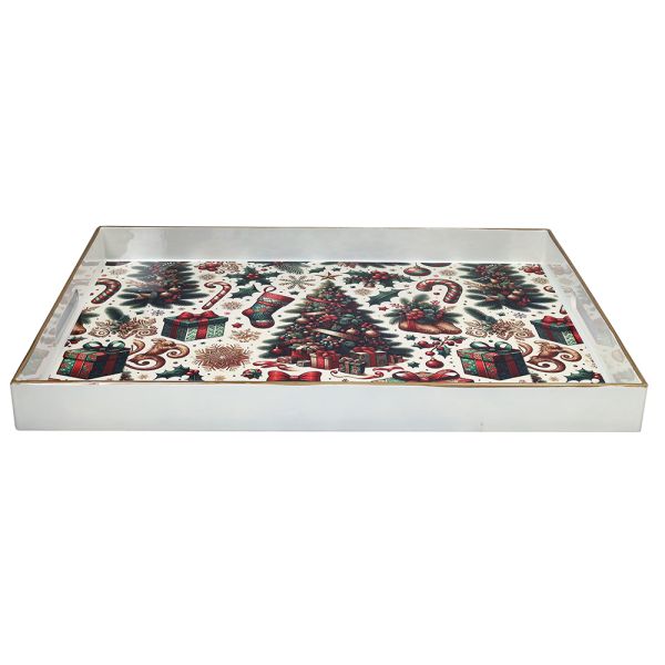 Orlando Store™ - Vassoio Party Time Bianco 48 x 35 cm