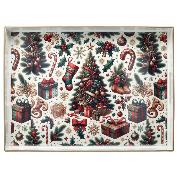 Orlando Store™ - Vassoio Party Time Bianco 48 x 35 cm